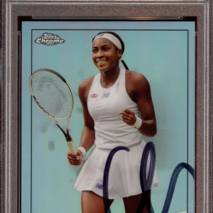 Coco Gauff Signed 2021 Topps Chrome #100 Refractor Rookie Card Auto Psa MINT 9