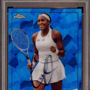 Coco Gauff Signed 2021 Topps Chrome #100 Sapphire Rookie Card Auto Psa GEM MT 10