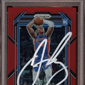 2022 Panini Prizm #256 Jaden Ivey Red Prizm Rookie Card Auto /299 Psa GEM MT 10