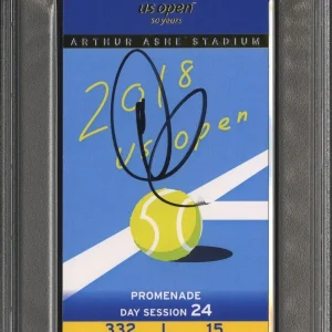 Novak Djokovic Signed 2018 US OPEN Champion Full Ticket Stub Auto Psa/Dna Dual