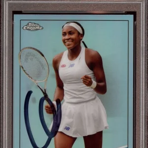 Coco Gauff Signed 2021 Topps Chrome #100 Refractor Rookie Card Auto Psa MINT 9/9
