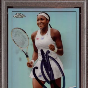 Coco Gauff Signed 2021 Topps Chrome #100 Refractor Rookie Card Auto Psa MINT 9/9