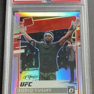 Sodiq Yusuff 2021 Optic Silver Rookie Card Signed Auto UFC Fighter PSA/DNA Slab
