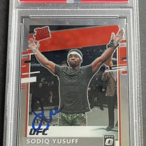 Sodiq Yusuff 2021 Optic Rookie Card Signed Auto UFC Fighter PSA/DNA Slab