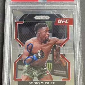 Sodiq Yusuff 2022 Prizm Base Card Signed Auto UFC Fighter PSA/DNA Slab