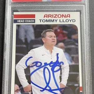 Tommy Lloyd Signed Autographed Arizona Wildcats Custom Card PSA/DNA Slabbed