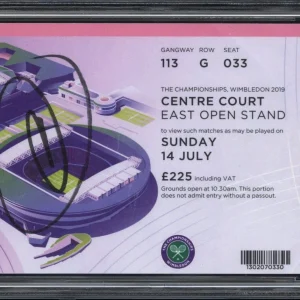 Novak Djokovic Signed 2019 Wimbledon Champion Ticket Stub Psa/Dna MINT 9 AUTO