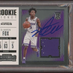 2017 Panini Contenders De'Aaron Fox Rookie Ticket Swatch Psa GEM MINT 10 AUTO RC