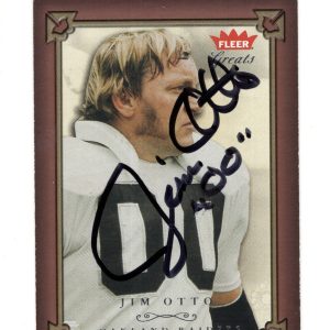 JIM OTTO HAND SIGNED 2004 FLEER GREATS FOOTBALL CARD+COA         HOF RAIDERS