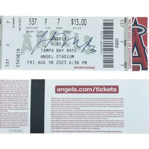 Logan O’Hoppe Signed Autographed 2023 Rookie Season Full Ticket Stub LA Angels