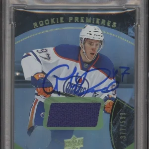 2015 UD Trilogy Connor McDavid Rookie Foil Green Jersey RPA /599 Psa GEM 10 AUTO