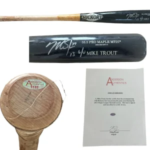 Mike Trout Signed GAME USED 2013 Uncracked Bat “13 G/U” Anderson Authentics