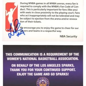 Lexie Brown Signed Autographed Los Angeles LA Sparks #4 WNBA Logo Card Auto