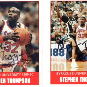STEPHEN THOMPSON HAND SIGNED 1989 SYRACUSE BASKETBALL CARDS     GREAT CONDITION