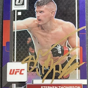 Stephen Thompson Signed 2023 Optic Purple UFC Fighter Auto On Card Beckett Coa