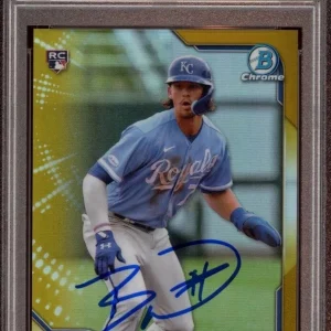 2022 Bowman Chrome Bobby Witt Jr Gold Refractor /50 Rookie RC Auto Psa MINT 9/10