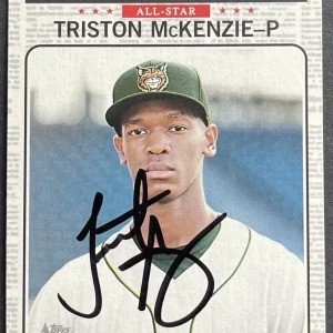 Triston McKenzie Signed Autographed 2017 Topps Heritage Card Guardians Beckett