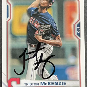 Triston McKenzie Signed Autographed 2021 Bowman Base Card Guardians Beckett
