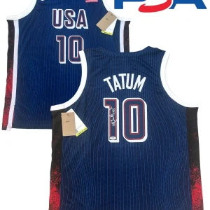 Mike Krzyzewski Coach K Signed 2024 Olympics USA #10 Tatum Jersey Psa/Dna Duke