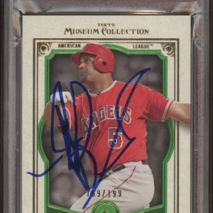 2013 Topps Museum Collection #72 Albert Pujols Signed Green Card /199 Auto Psa