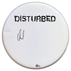 David Draiman Signed DISTURBED 14" Drumhead Band Singer Autograph Beckett COA
