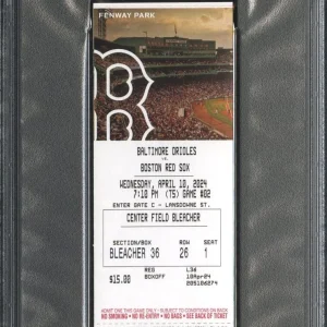 Jackson Holliday MLB DEBUT Full Ticket Stub 4/10/2024 Psa GEM MINT 10 Orioles
