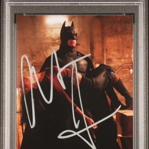 2005 Topps #62 Christian Bale Signed Batman Begins Rookie Card Auto Psa NM-MT 8