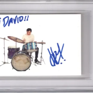 HAL BLAINE HAND SIGNED CUT SIGNATURE     HOF DRUMMER    TO DAVID     PSA SLABBED