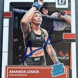 Amanda Lemos Signed 2023 Donruss Optic UFC Rookie Card Beckett COA
