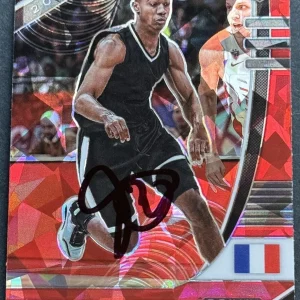 Theo Maleldon Signed 2020-2021 Prizm Red Cracked Ice Rookie Card Beckett COA