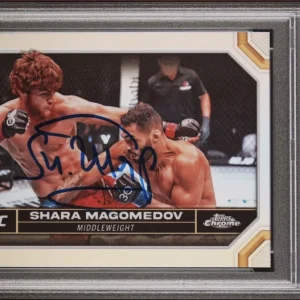 2024 Topps Chrome UFC #141 Shara Magomedov Refractor Rookie Auto Psa MINT 9/10