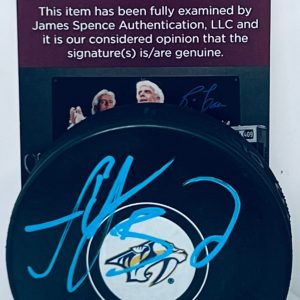 Yaroslav Askarov signed Nashville Predators Puck autographed JSA