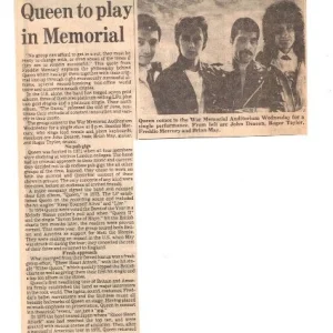 QUEEN ORIGINAL NEWSPAPER CLIPPING FOR 1980 SYRACUSE, NY CONCERT THE GAME TOUR