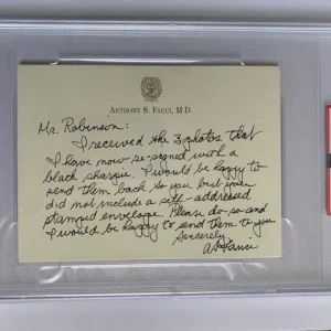 ANTHONY FAUCI HAND SIGNED+HAND WRITTEN PERSONAL NOTECARD    RARE     PSA SLABBED