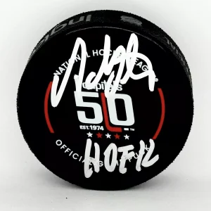 Adam Oates signed Washington Capitals 50th Game Puck W/ HOF Beckett Witnessed