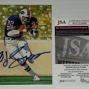 O.J. Simpson Buffalo Bills signed Goal Line Art Card autographed 2 JSA Witnessed