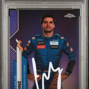 2020 Topps Chrome F1 #8 Carlos Sainz Purple Ref Rookie /399 Psa GEM MINT 10 AUTO