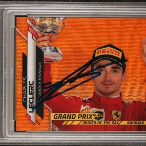 2020 Topps Chrome F1 #155 Charles Leclerc Orange Wave Rookie /25 Psa MINT 9 AUTO