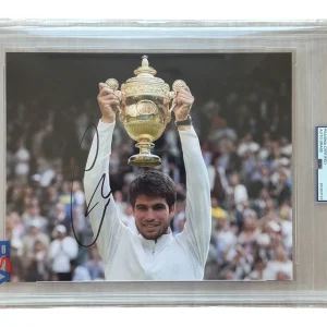 Carlos Alcaraz Signed 8x10 Photo Psa/Dna Encapsulated MINT 9 AUTO WIMBLEDON