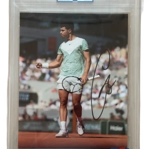 Carlos Alcaraz Signed 8x10 Photo Psa/Dna Encapsulated GEM MT 10 AUTO FRENCH OPEN