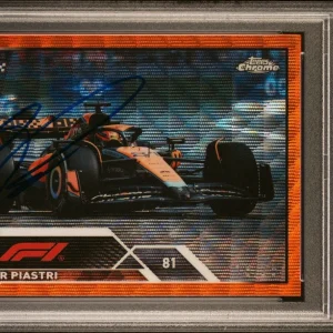 2023 Topps Chrome F1 Oscar Piastri Orange Wave Rookie Auto /25 PSA GEM MT 10 RC