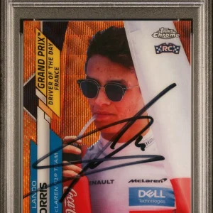 2020 Topps Chrome F1 #161 Lando Norris Orange Wave Rookie Auto /25 PSA MINT 9 RC