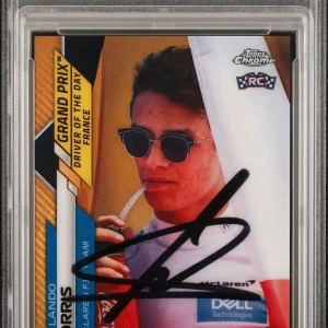 2020 Topps Chrome F1 #161 Lando Norris Gold Refractor Rookie /50 PSA GEM 10 AUTO