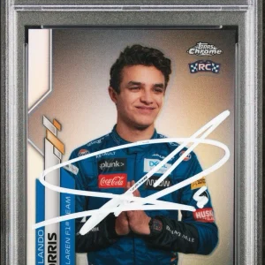 2020 Topps Chrome F1 #199 Lando Norris Refractor Rookie Card PSA MINT 9 AUTO RC