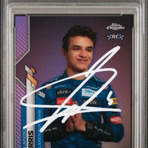 2020 Topps Chrome F1 #199 Lando Norris Purple Ref /399 Rookie PSA MINT 9 AUTO RC