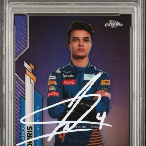 2020 Topps Chrome F1 #7 Lando Norris Purple Ref /399 Rookie PSA GEM MINT 10 AUTO