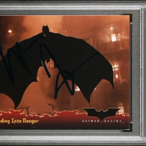 2005 Topps Batman Begins #82 Christian Bale Danger Rookie Card PSA GEM 10 AUTO