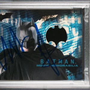 2005 Topps Batman Begins Christian Bale Cape Memorabilia Rookie PSA MINT 9 AUTO