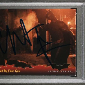 2005 Topps Batman Begins #52 Christian Bale Fear Gas Rookie Card PSA GEM 10 AUTO