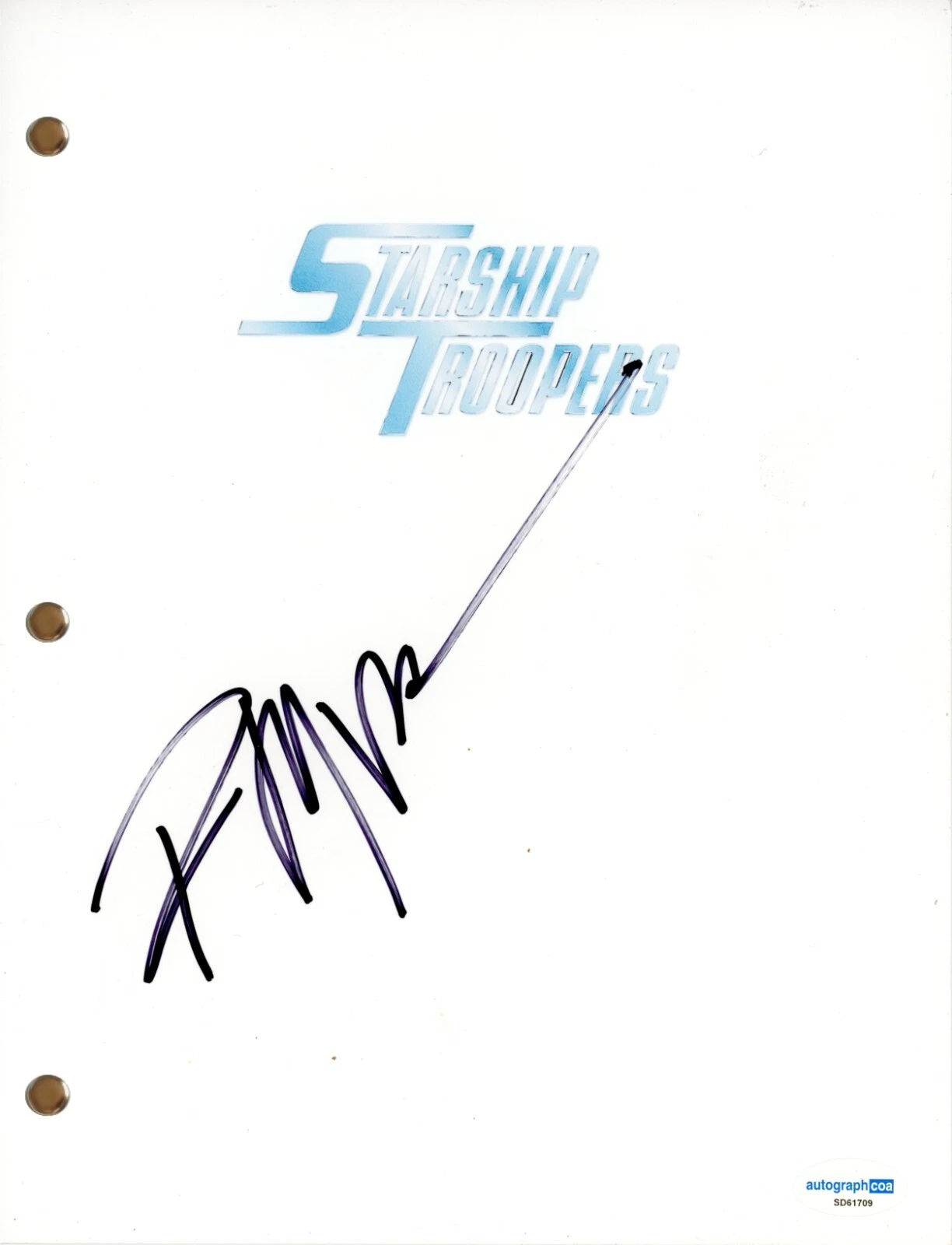 Patrick Muldoon Starship Troopers Signed Autograph Movie Script ...